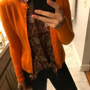 Jcrew Collection Orange Women's Sweater cardigan 100% cashmere